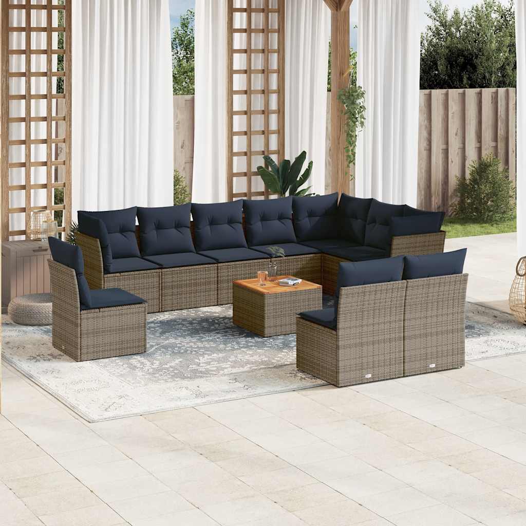 11-dijelni set vrtnih sofa od poliratana s jastucima