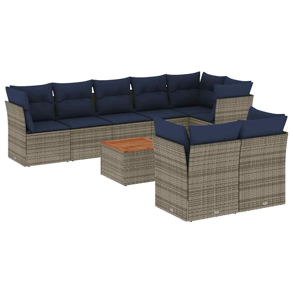 9-dijelni set vrtnih sofa od poliratana s jastucima