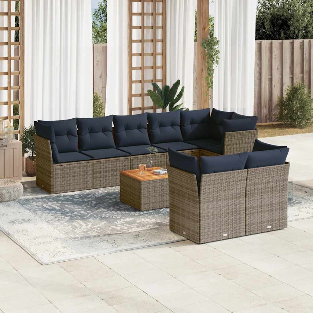 9-dijelni set vrtnih sofa od poliratana s jastucima