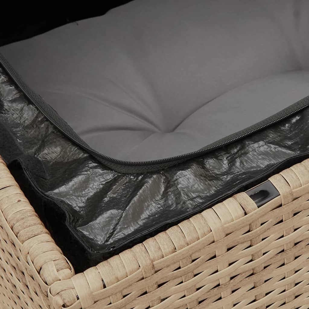 8-dijelni set vrtnih sofa s jastucima bež od poliratana