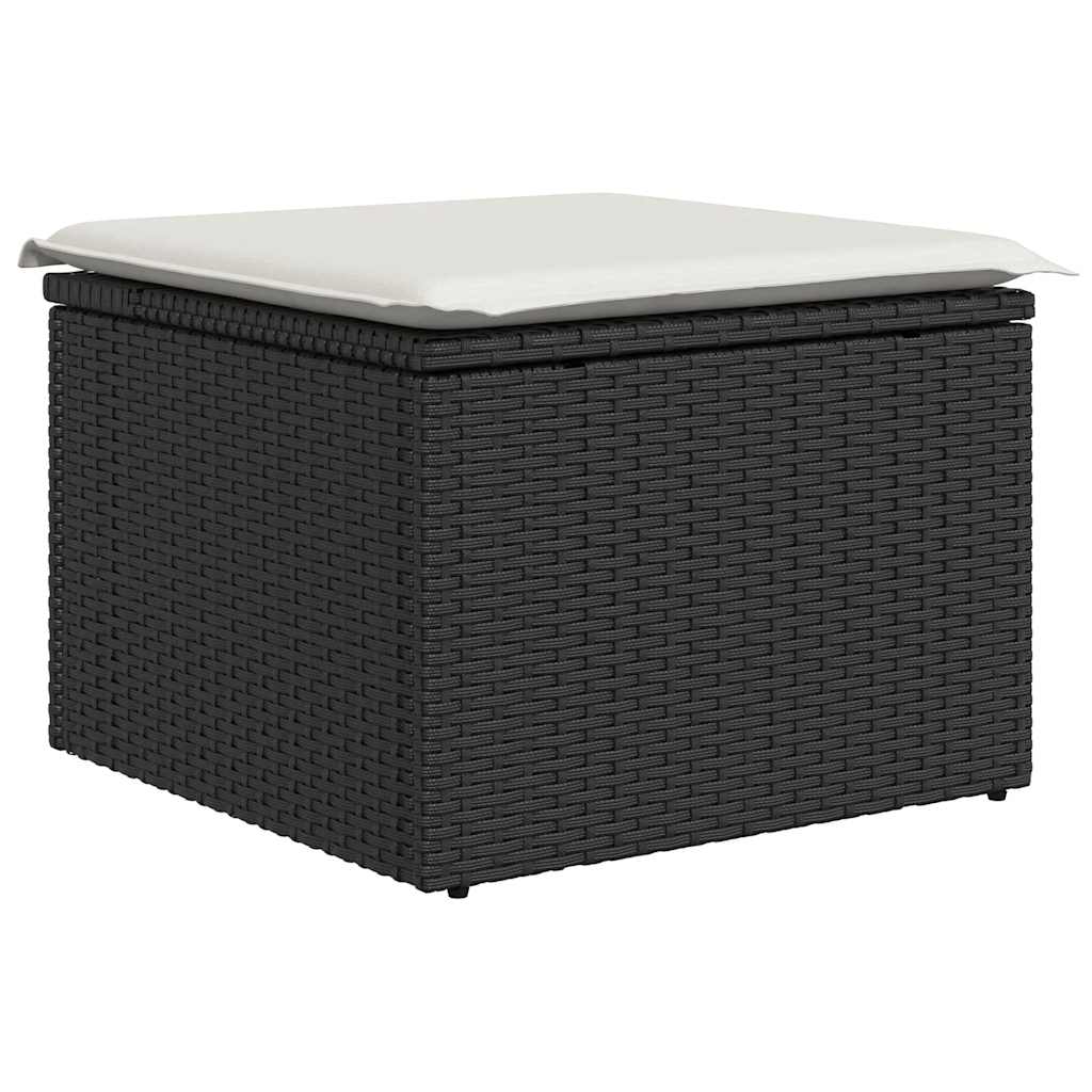 9-dijelni set vrtnih sofa s jastucima crni od poliratana