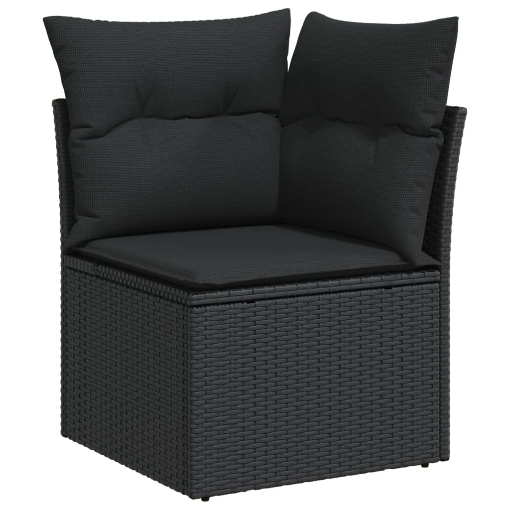 11-dijelni set vrtnih sofa od poliratana s jastucima crni