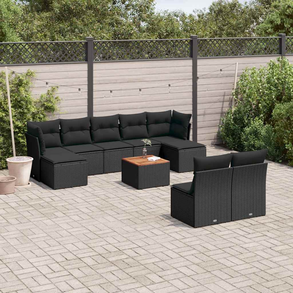 10-dijelni set vrtnih sofa od poliratana s jastucima