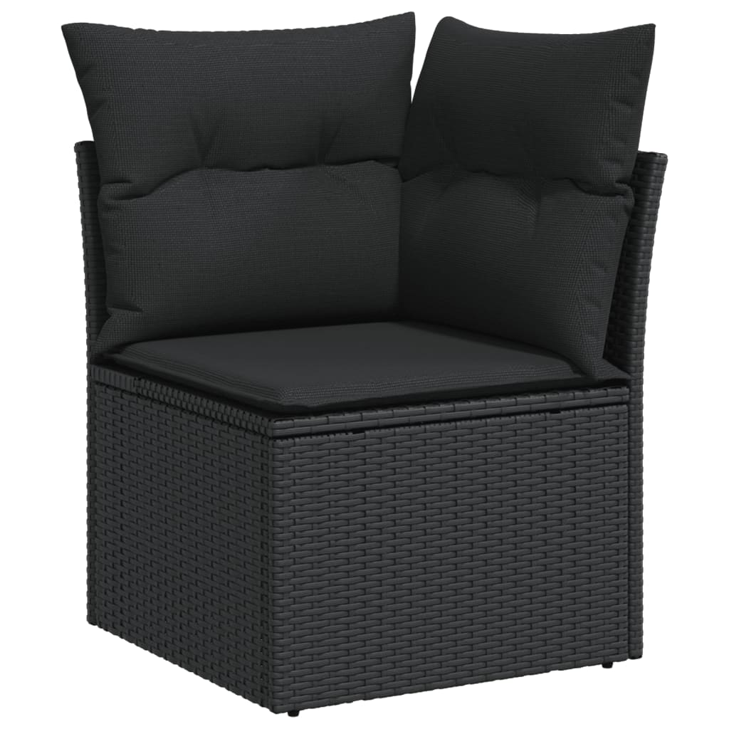 14-dijelni set vrtnih sofa s jastucima poliratan crni