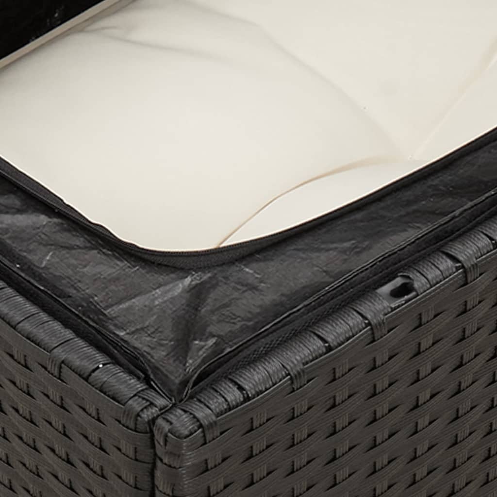 12-dijelni set vrtnih sofa od poliratana s jastucima crni