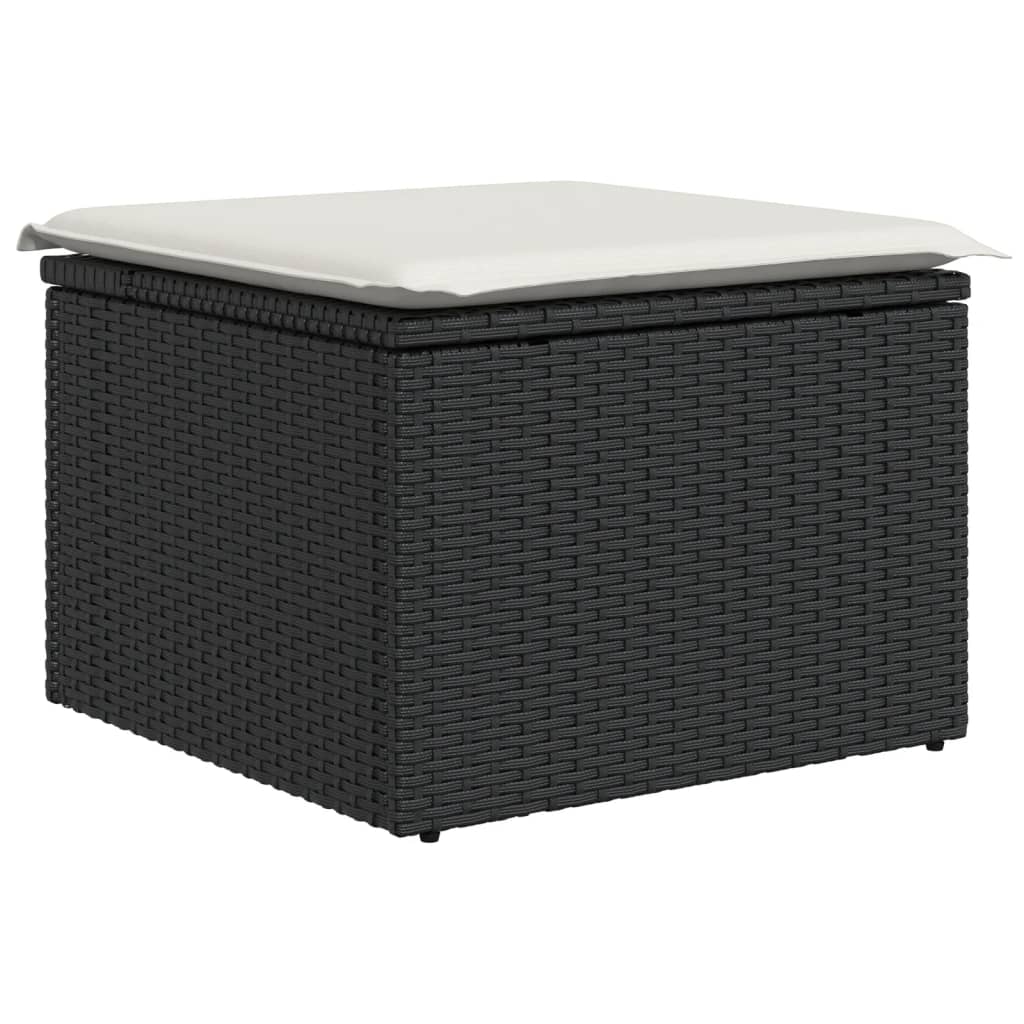 13-dijelni set vrtnih sofa s jastucima poliratan crni