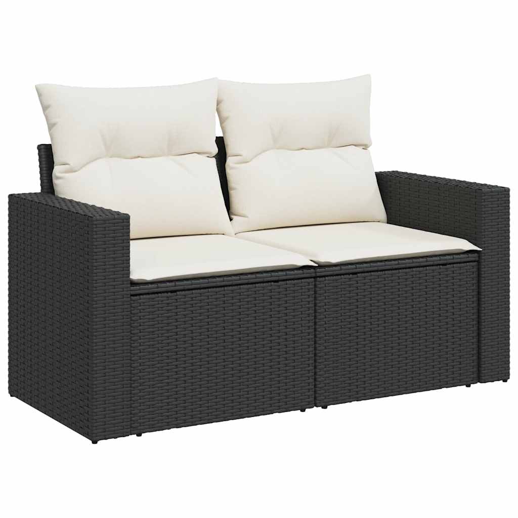 9-dijelni set vrtnih sofa s jastucima crni od poliratana