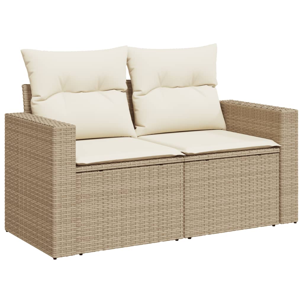 5-dijelni vrtni set sofa s jastucima bež od poliratana