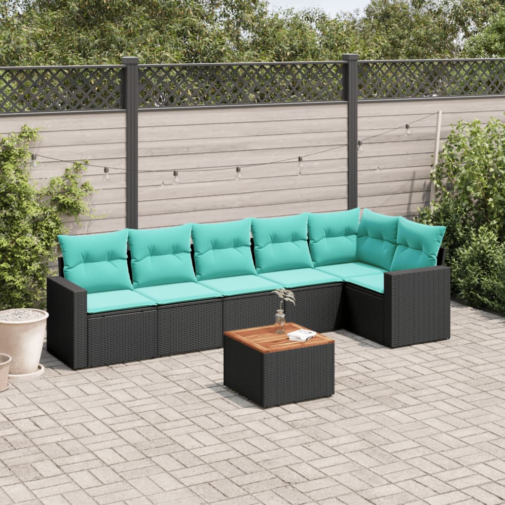 7-dijelni set vrtnih sofa od poliratana s jastucima
