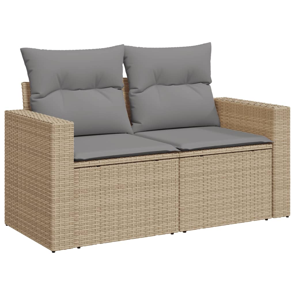 12-dijelni set vrtnih sofa s jastucima bež od poliratana