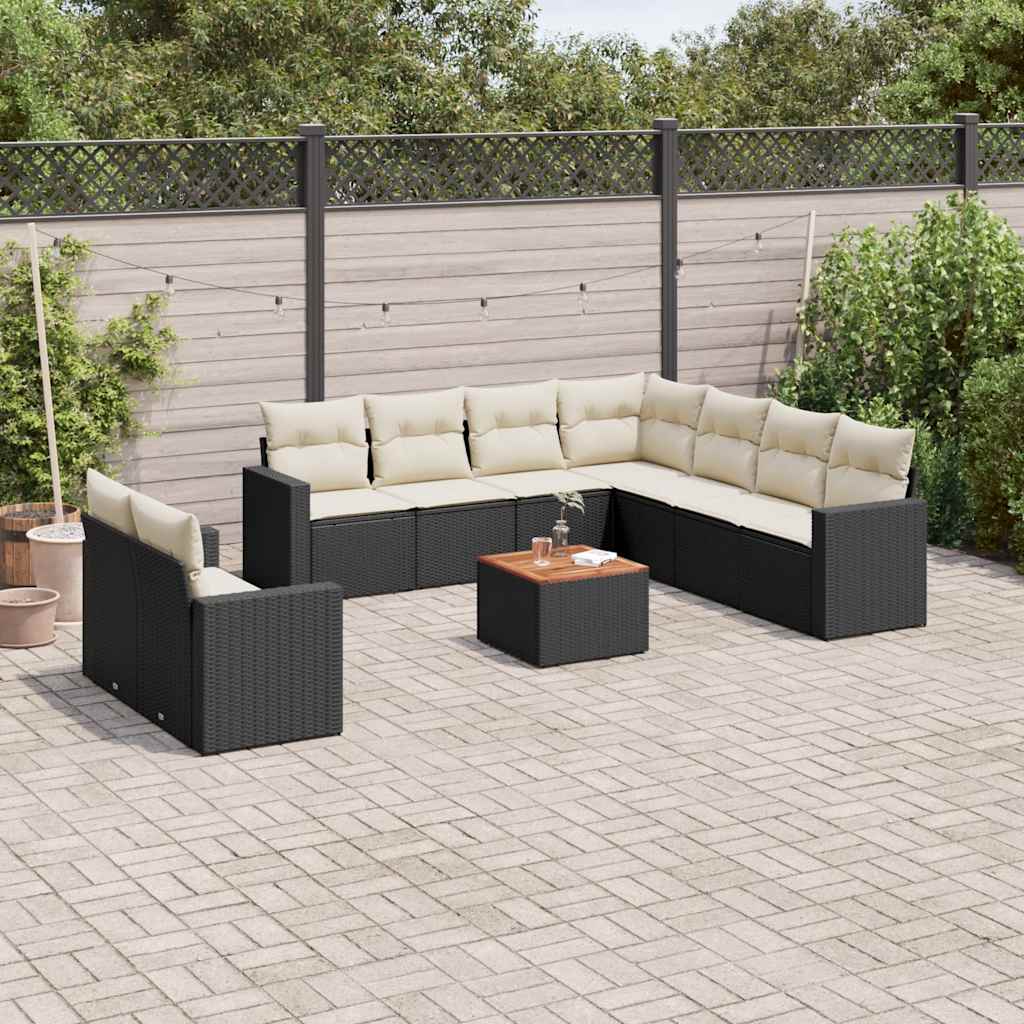10-dijelni set vrtnih sofa s jastucima od poliratana