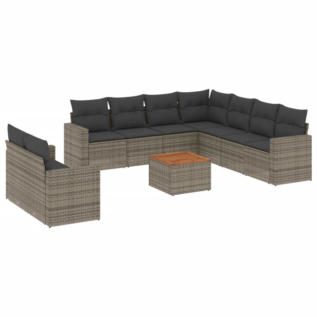 10-dijelni set vrtnih sofa s jastucima od poliratana