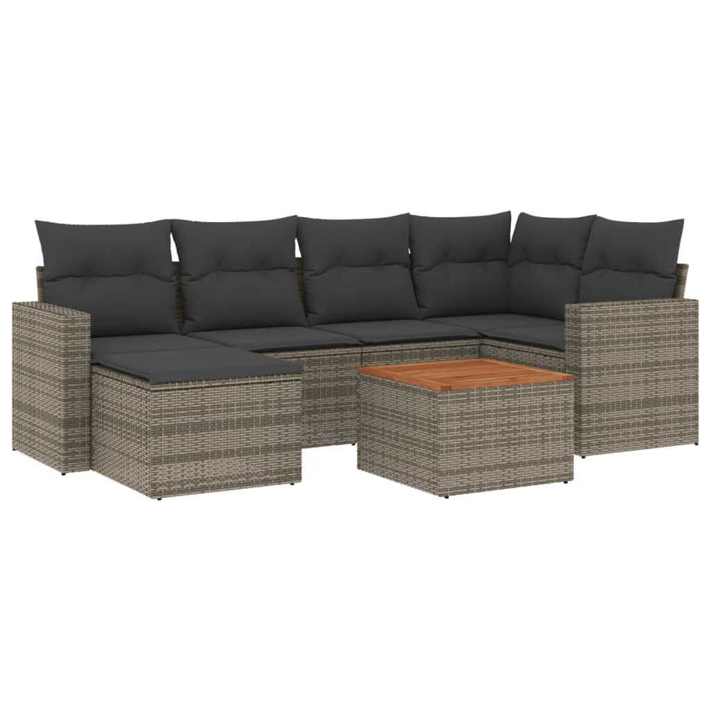 7-dijelni set vrtnih sofa sivi od poliratana