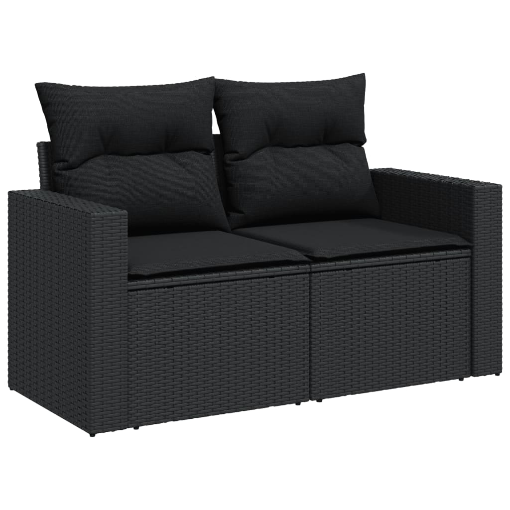 11-dijelni set vrtnih sofa od poliratana s jastucima crni