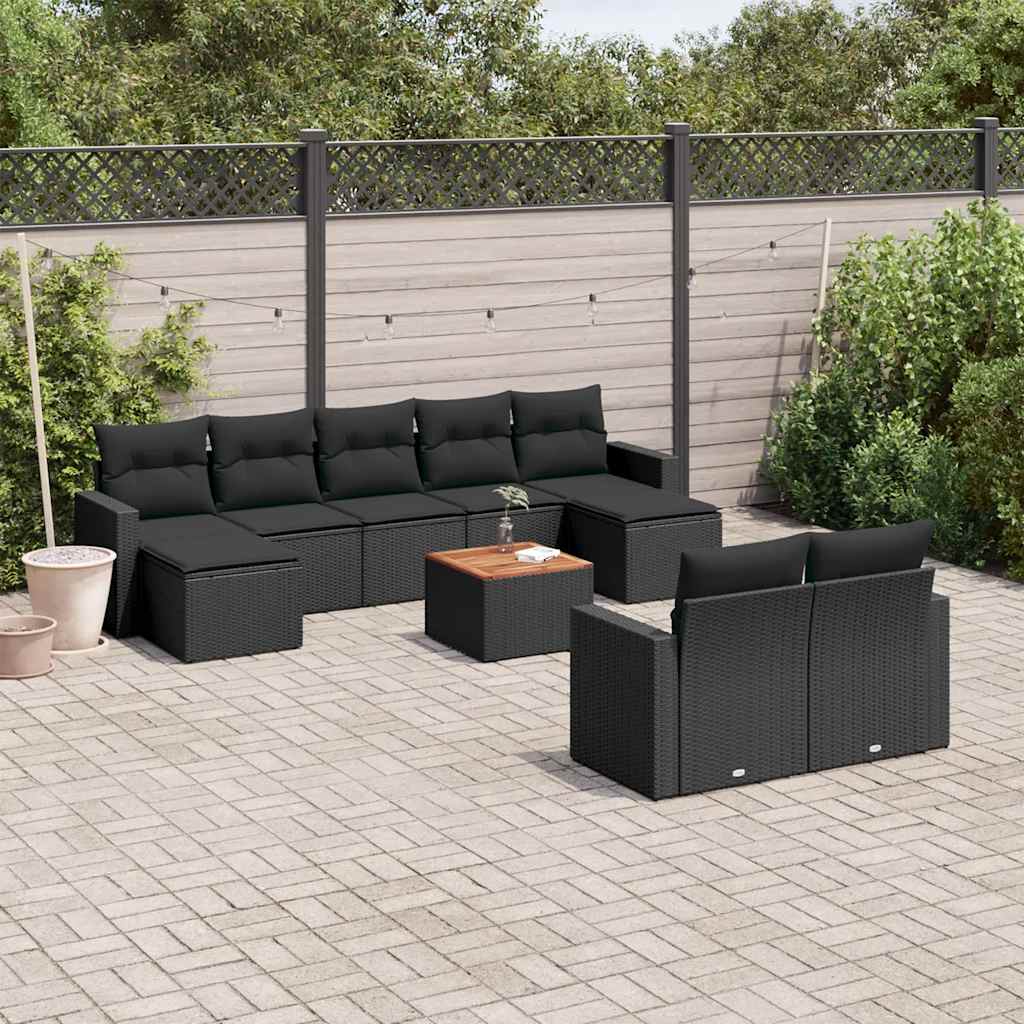 10-dijelni set vrtnih sofa od poliratana s jastucima