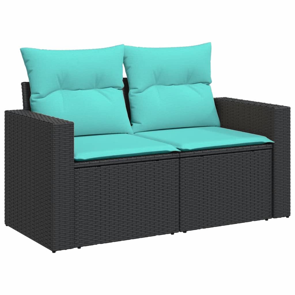 12-dijelni set vrtnih sofa s jastucima poliratan crni