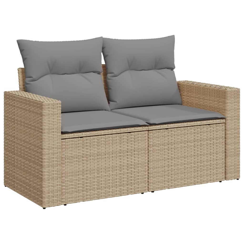 12-dijelni set vrtnih sofa s jastucima bež od poliratana