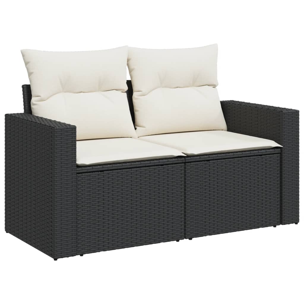 13-dijelni set vrtnih sofa s jastucima poliratan crni