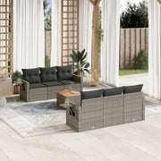 7-dijelni set vrtnih sofa sivi od poliratana Siva 65.5 x 62 x 69 cm