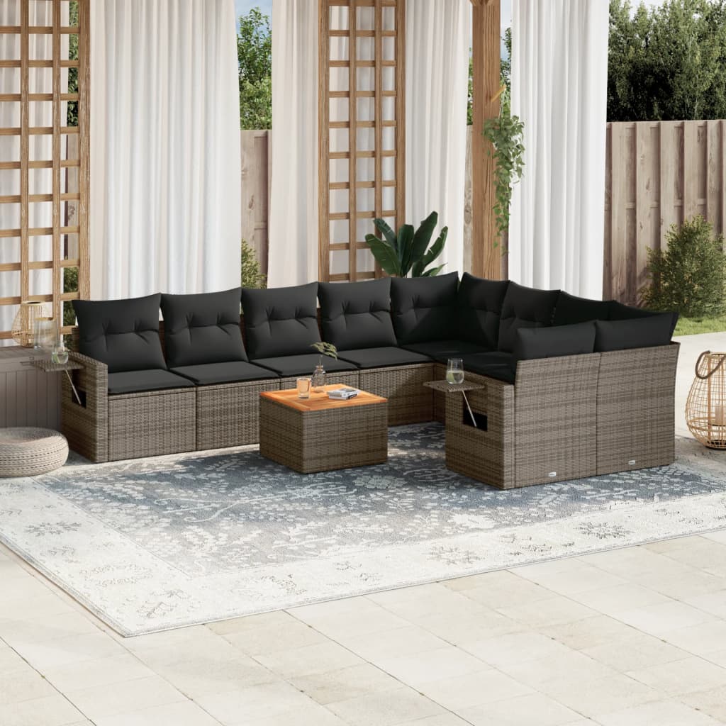 9-dijelni set vrtnih sofa od poliratana s jastucima