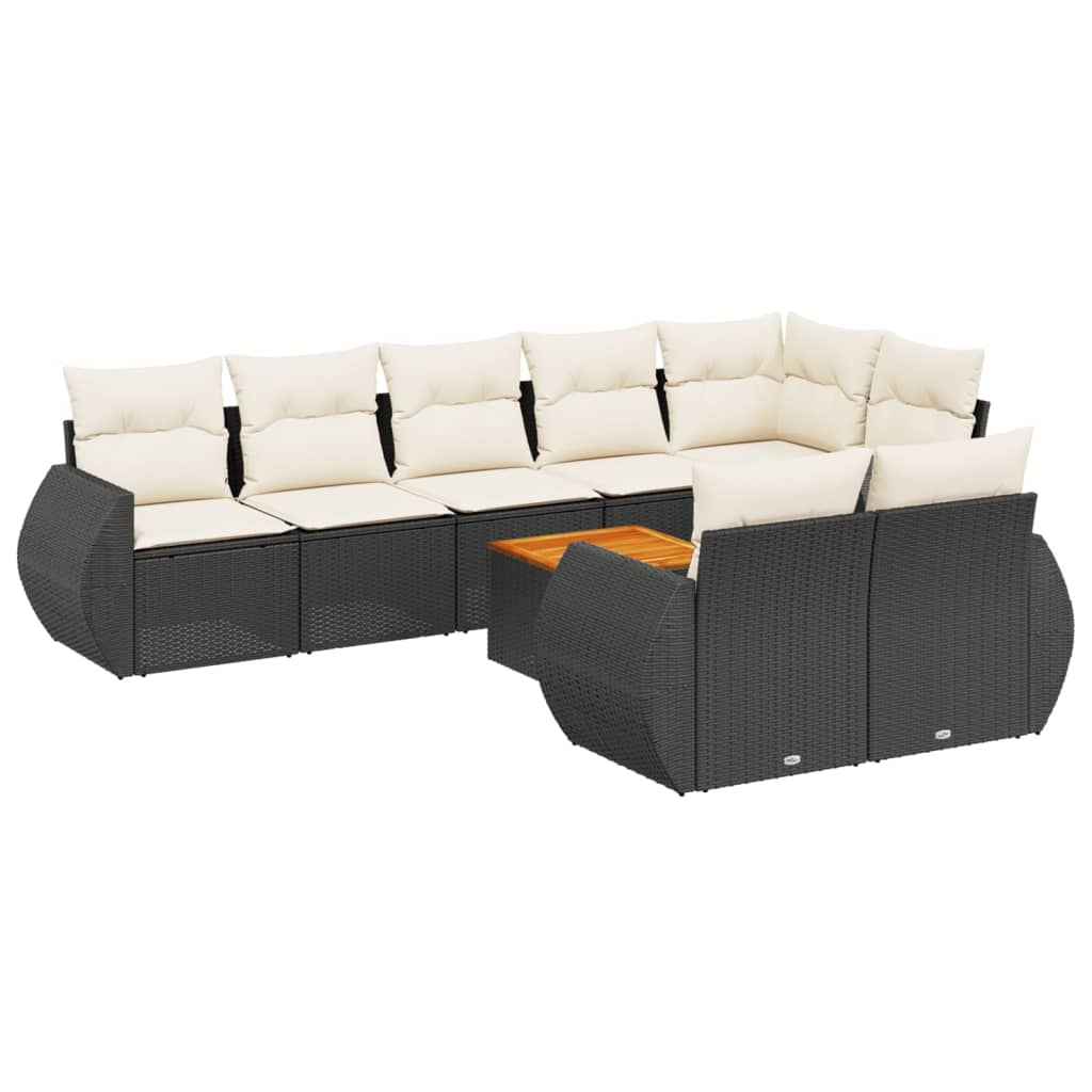 9-dijelni set vrtnih sofa s jastucima crni od poliratana