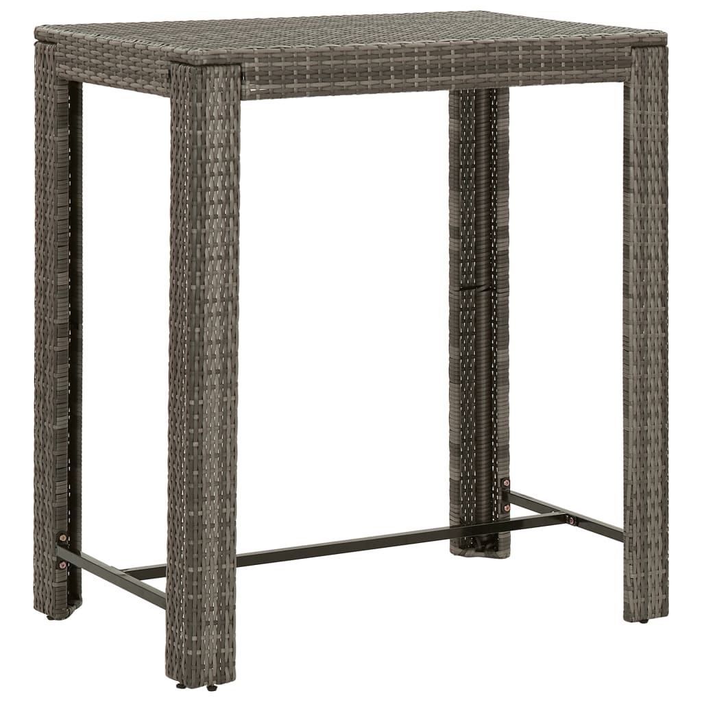 5-dijelni vrtni barski set od poliratana s jastucima sivi Siva 100 x 60.5 x 110.5 cm