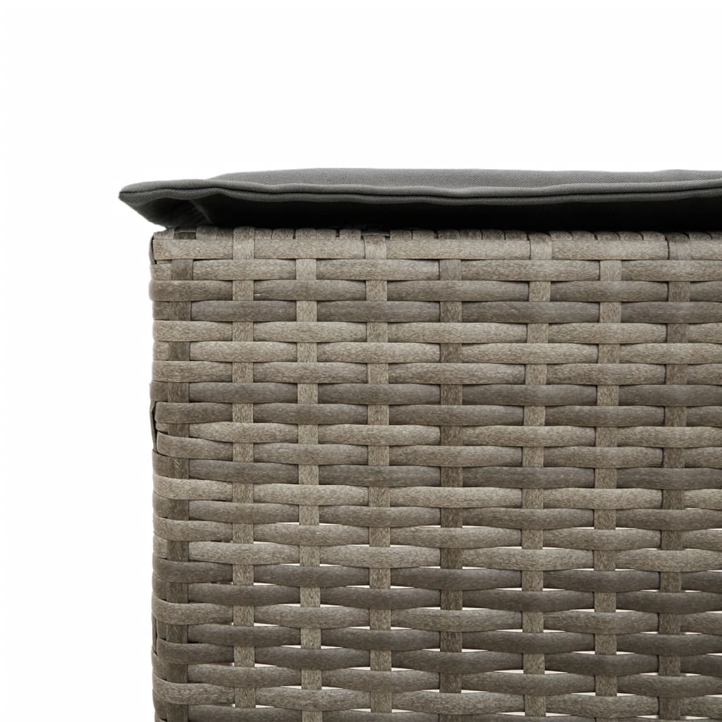 7-dijelni vrtni barski set s jastucima sivi od poliratana Siva 180 x 70 x 110 cm