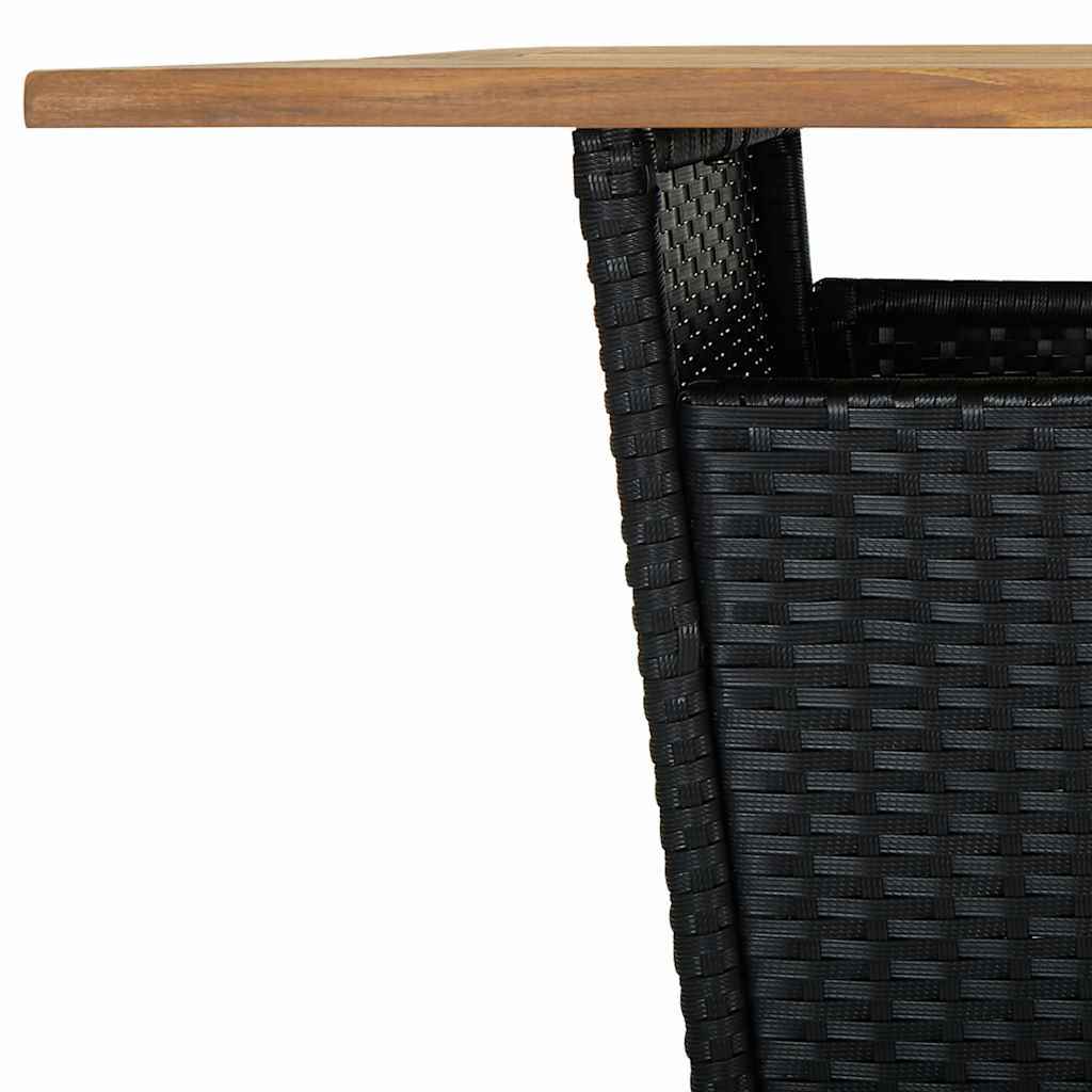 5-dijelni vrtni barski set od poliratana s jastucima crni Crna 60 x 60 x 110 cm