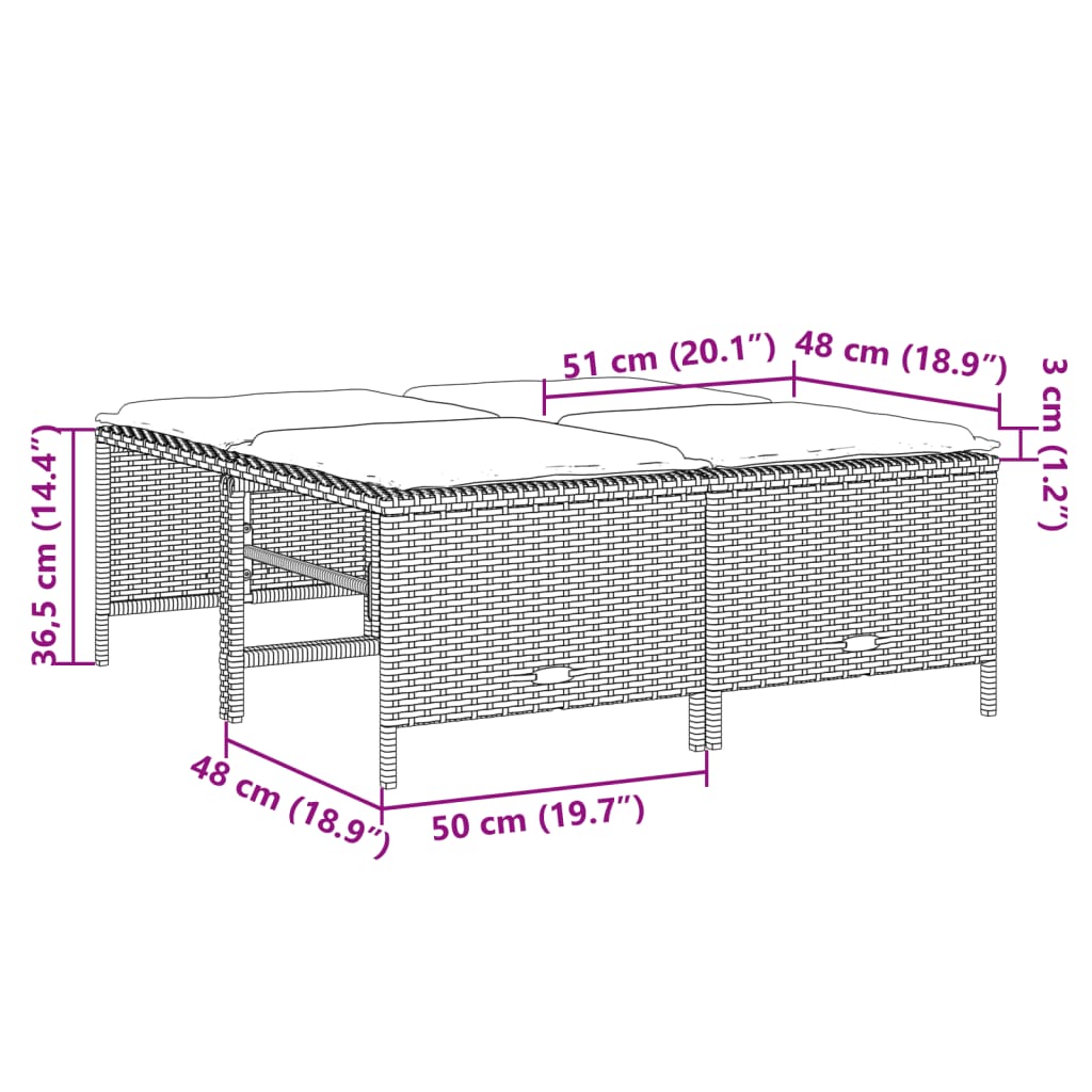 5-dijelni vrtni set sofa s jastucima bež od poliratana