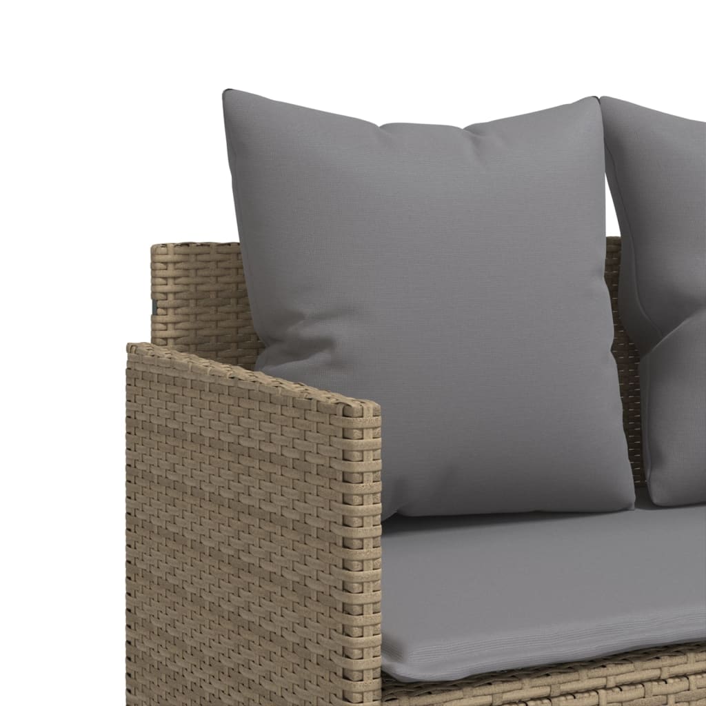 5-dijelni vrtni set sofa s jastucima bež od poliratana