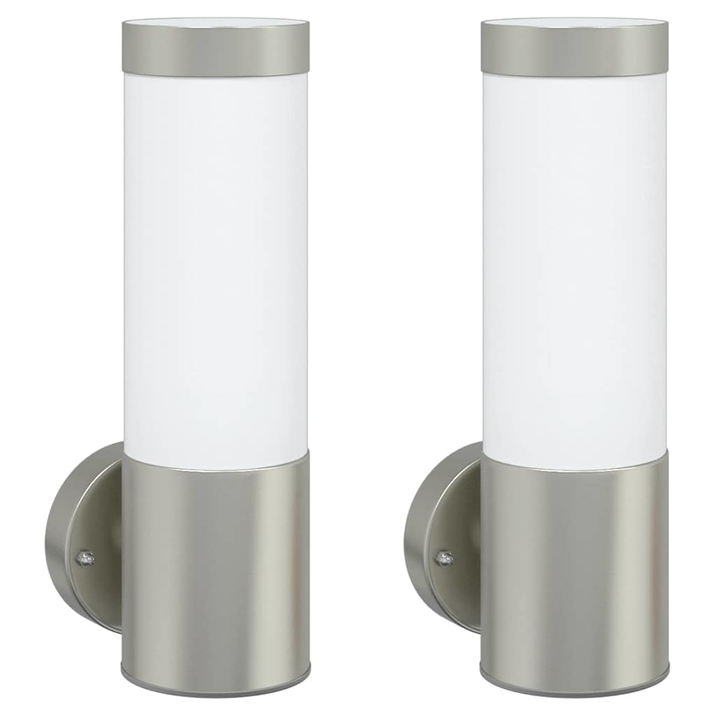 Vanjska zidna lampa 2 pcs Srebrno 12 x 8,5 x 27 cm