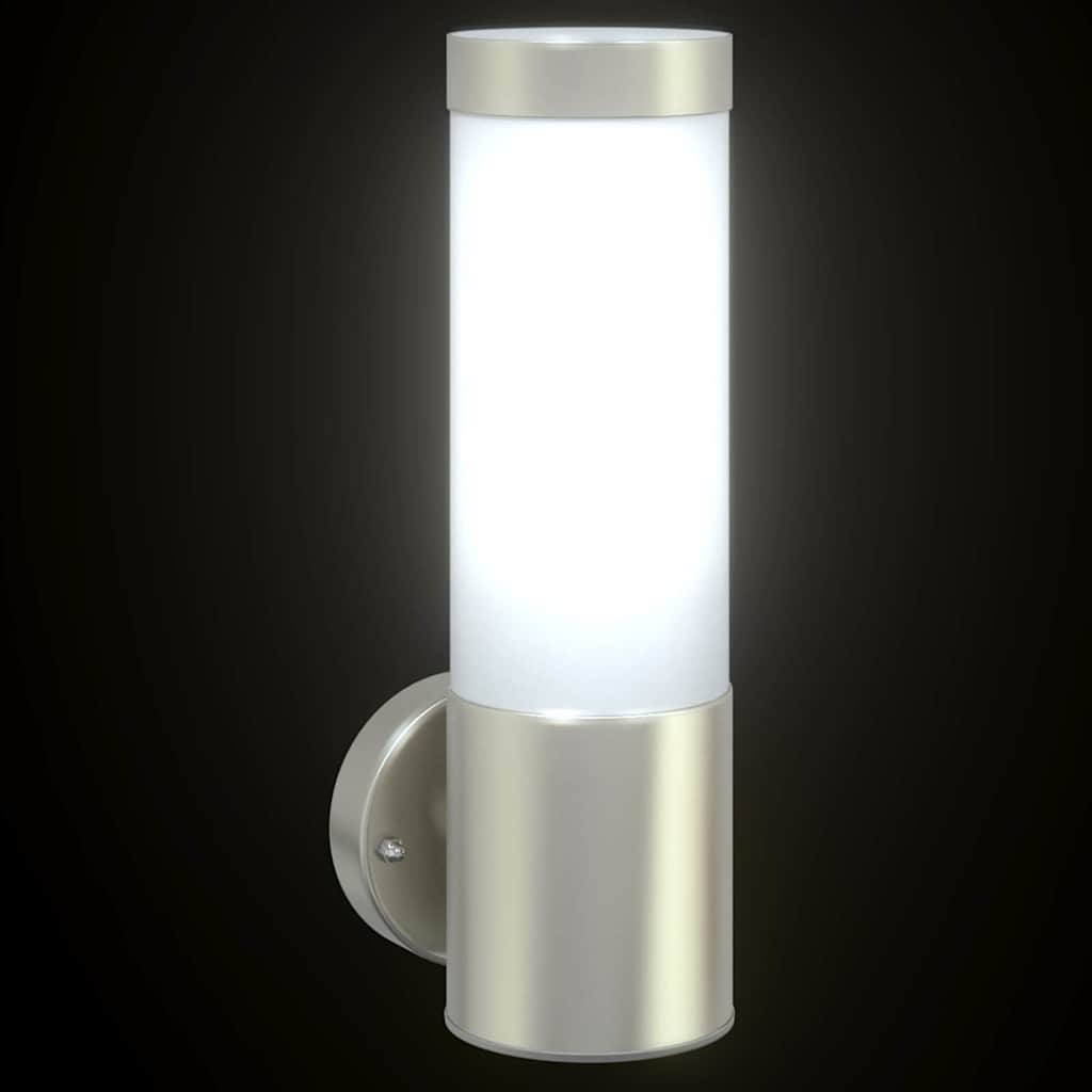 Vanjska zidna lampa 2 pcs Srebrno 12 x 8,5 x 27 cm
