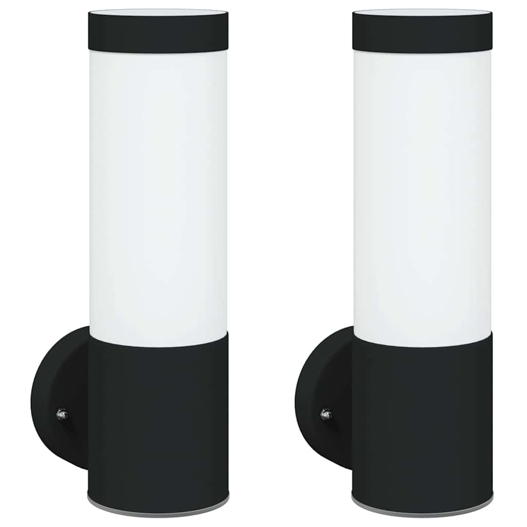 Vanjska zidna lampa 2 pcs Crna 12 x 8,5 x 27 cm