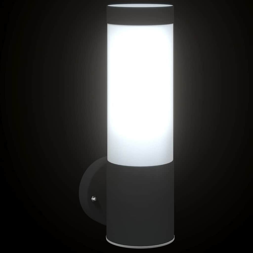 Vanjska zidna lampa 2 pcs Crna 12 x 8,5 x 27 cm