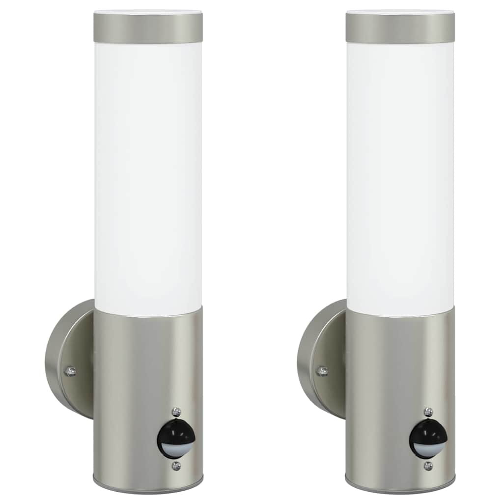 Vanjska zidna lampa 2 pcs Srebrno 12 x 8,5 x 29 cm