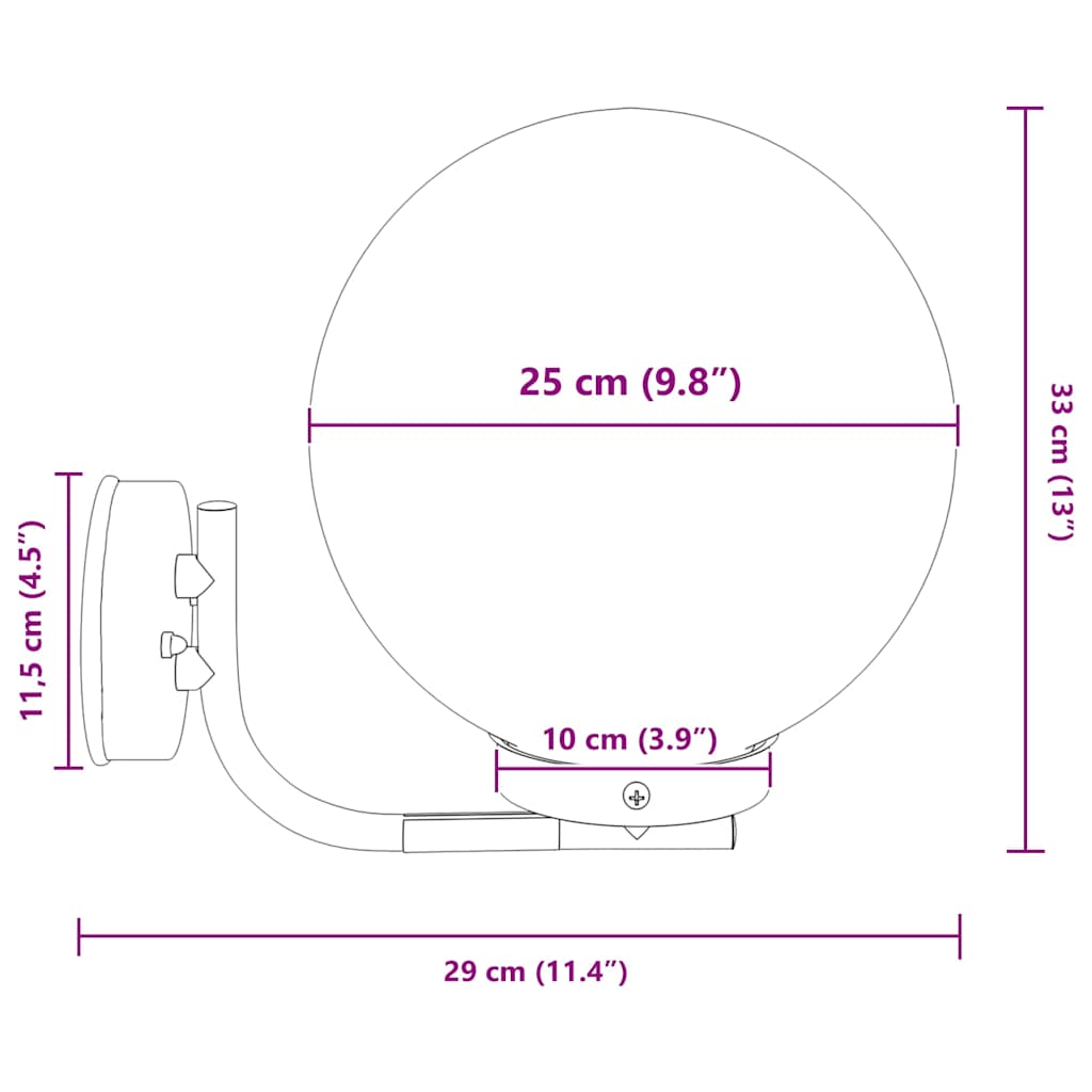 Vanjska zidna lampa 2 pcs Srebrno 29 x 25 x 33 cm