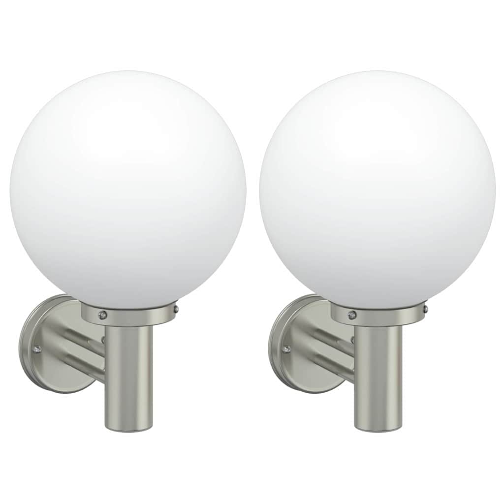 Vanjska zidna lampa 2 pcs Srebrno 28 x 25 x 38 cm