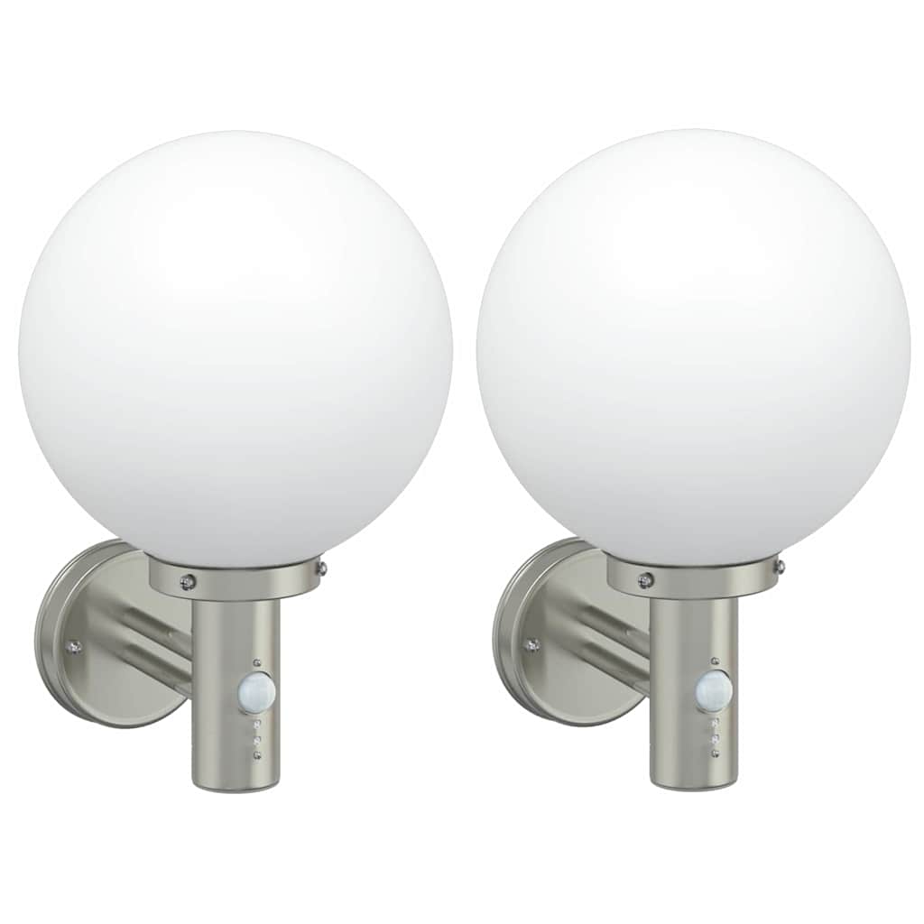 Vanjska zidna lampa 2 pcs Srebrno 28 x 25 x 38 cm