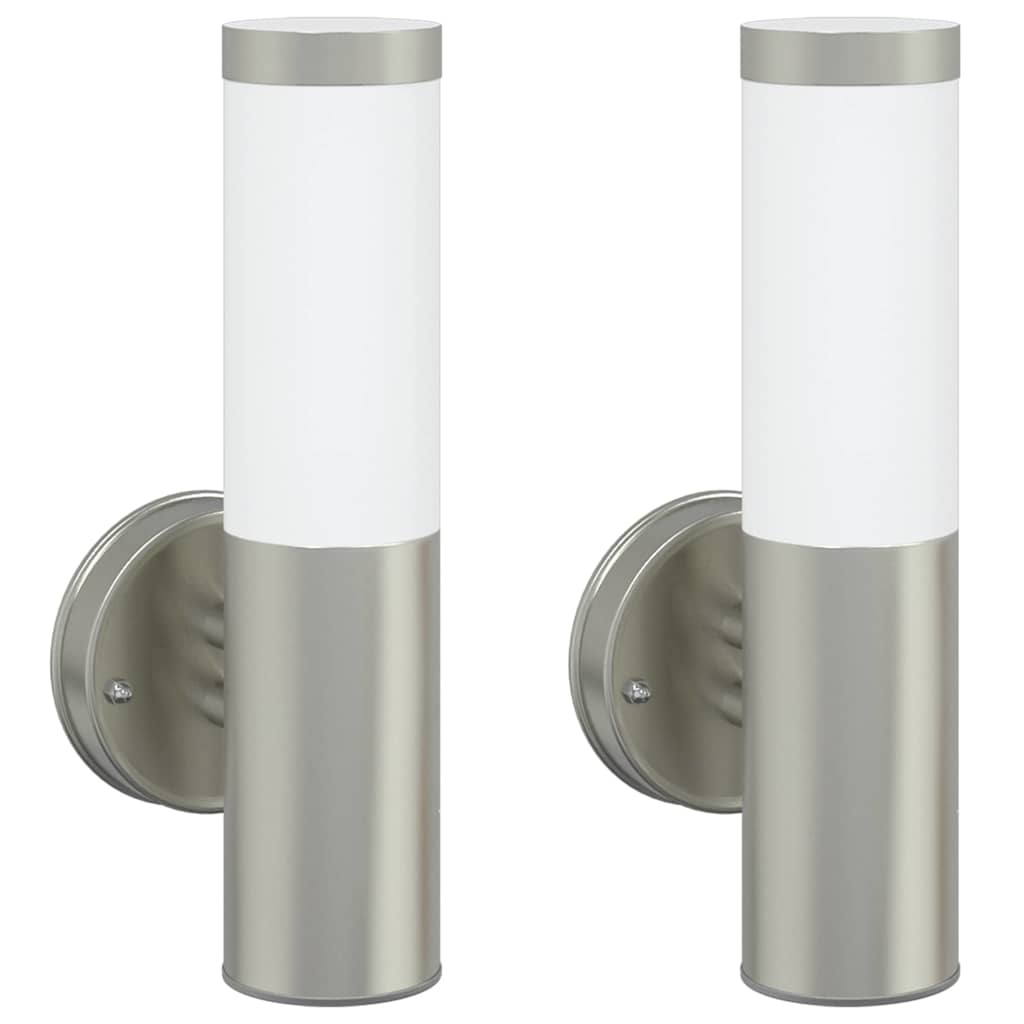 Vanjska zidna lampa 2 pcs Srebrno 15 x 7,5 x 33 cm