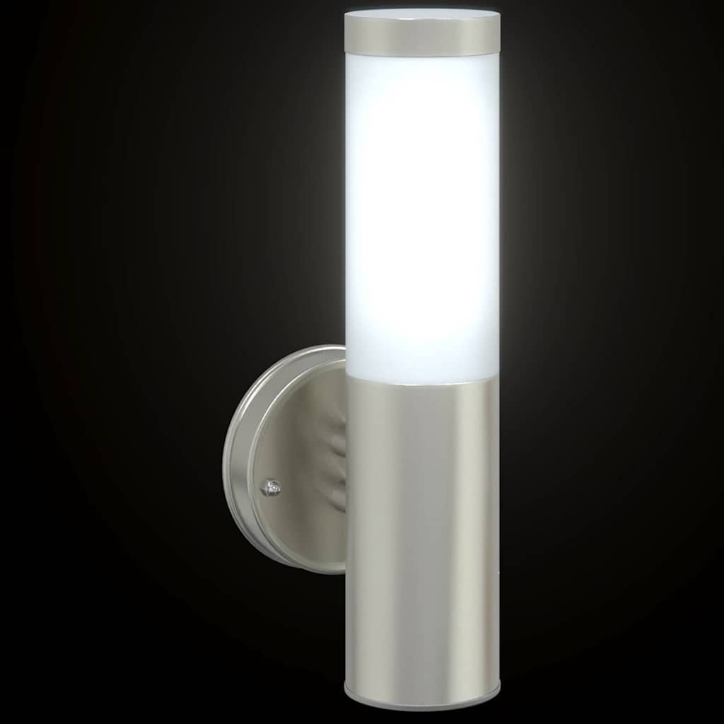Vanjska zidna lampa 2 pcs Srebrno 15 x 7,5 x 33 cm