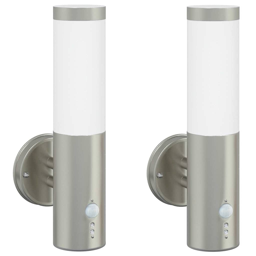 Vanjska zidna lampa 2 pcs Srebrno 15 x 7,5 x 33 cm