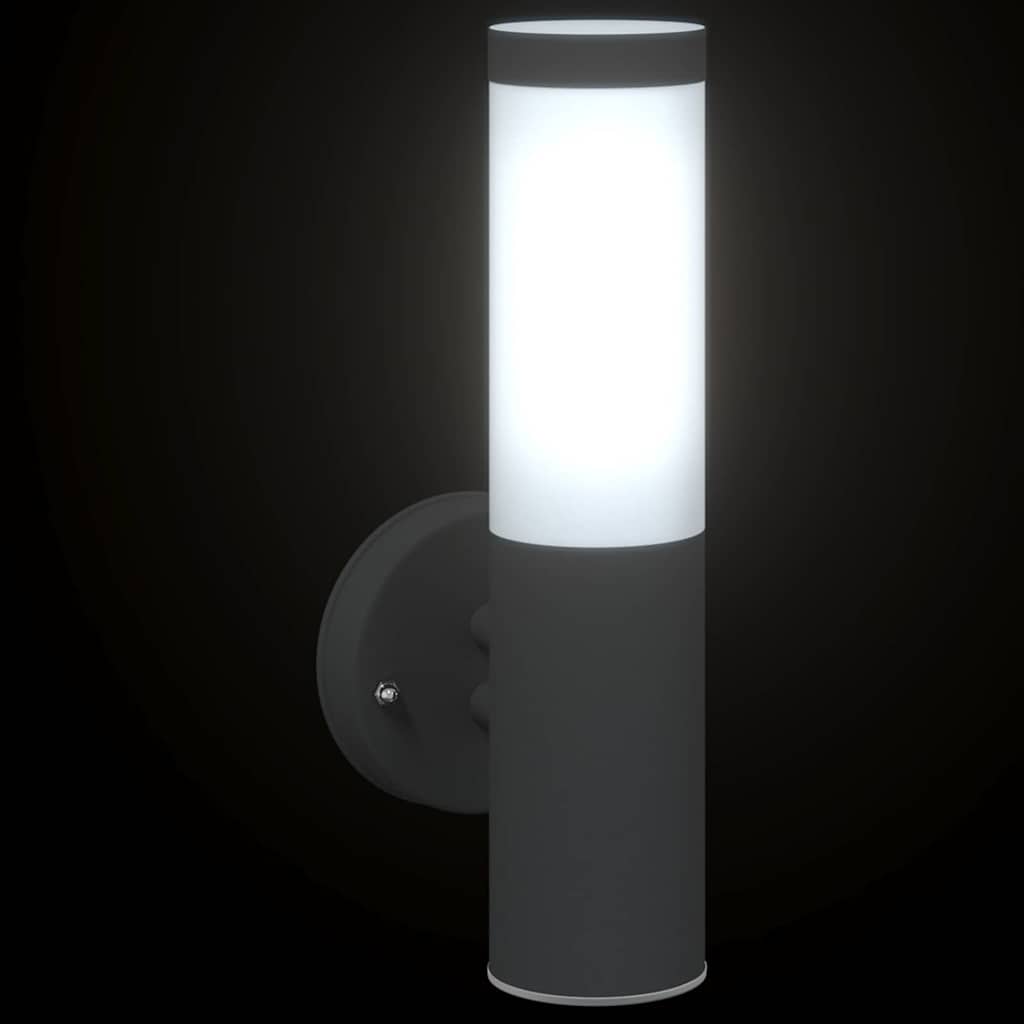 Vanjska zidna lampa 2 pcs Crna 15 x 7,5 x 33 cm