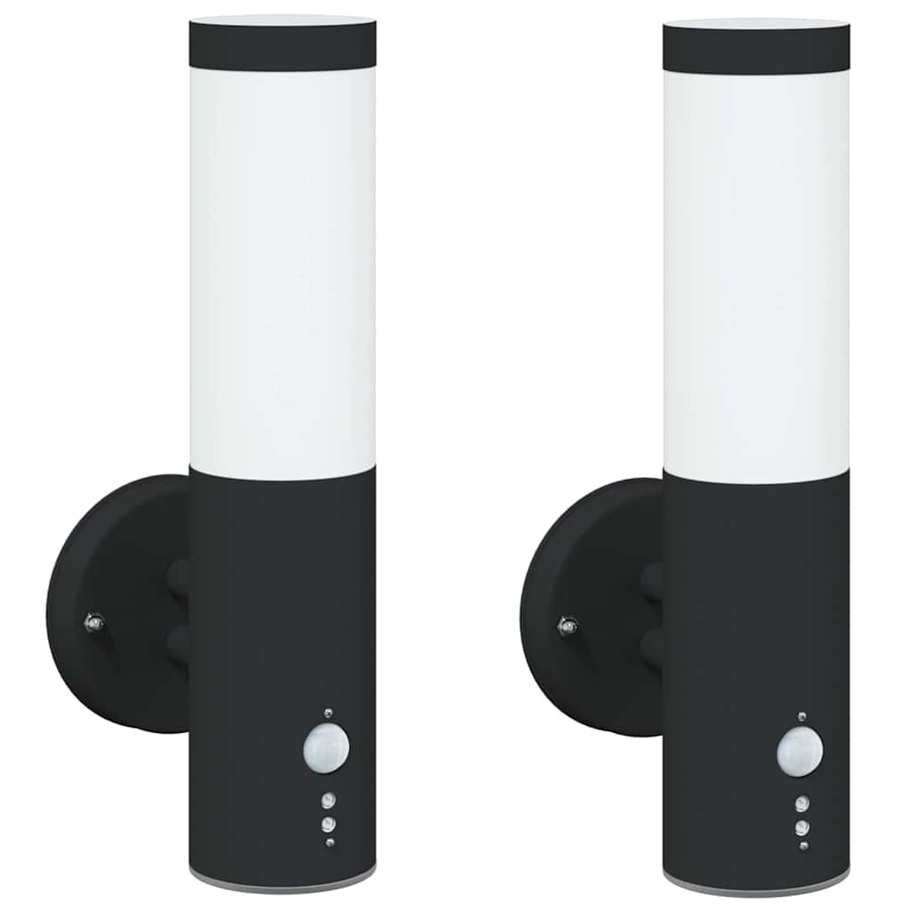 Vanjska zidna lampa 2 pcs Crna 15 x 7,5 x 33 cm