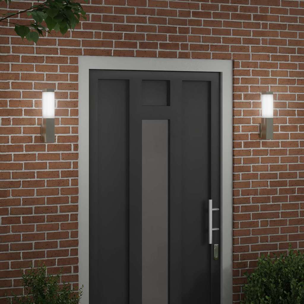 Vanjska zidna lampa 2 pcs Srebrno 10.5 x 6 x 33 cm