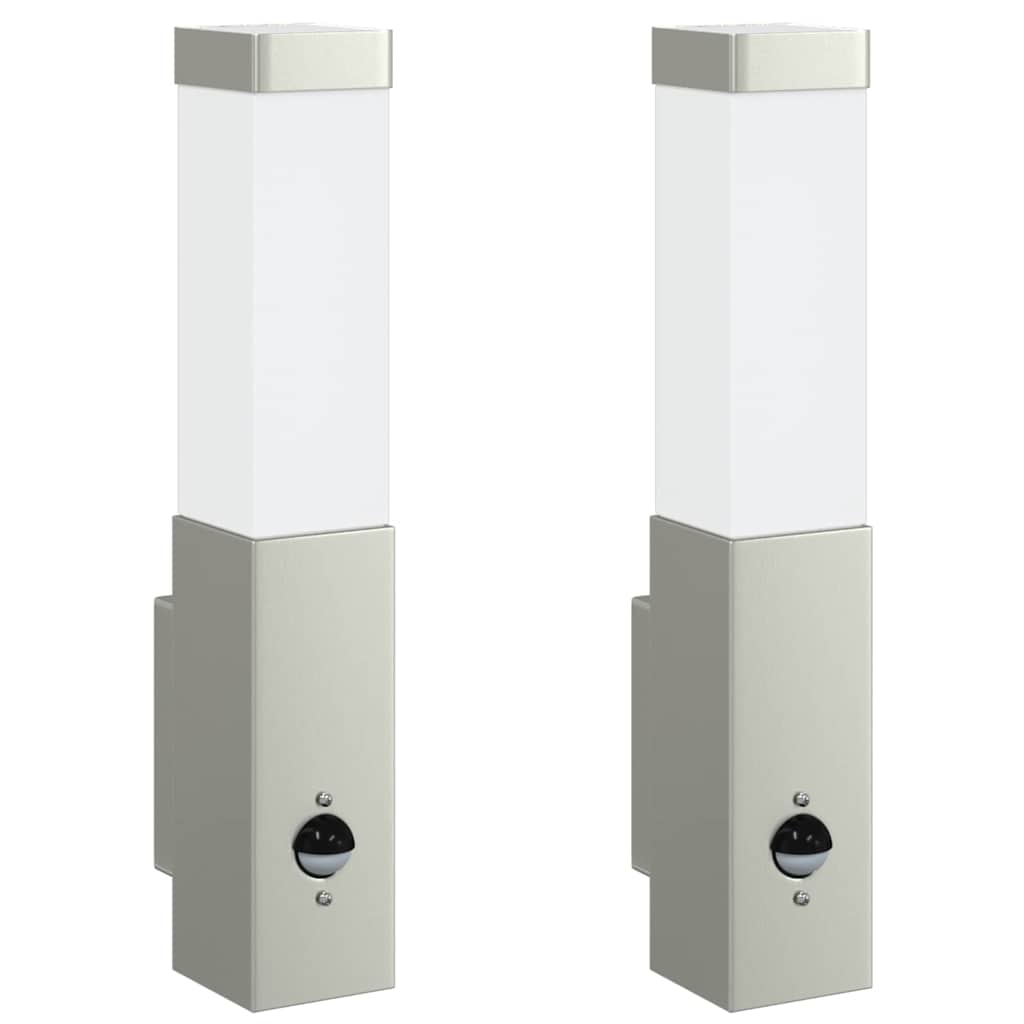 Vanjska zidna lampa 2 pcs Srebrno 10.5 x 6 x 33 cm