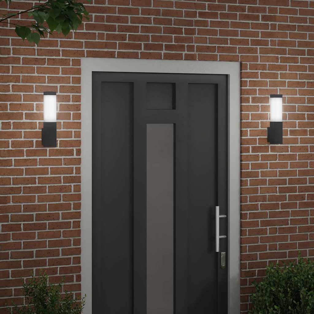 Vanjska zidna lampa 2 pcs Crna 10.5 x 6 x 33 cm