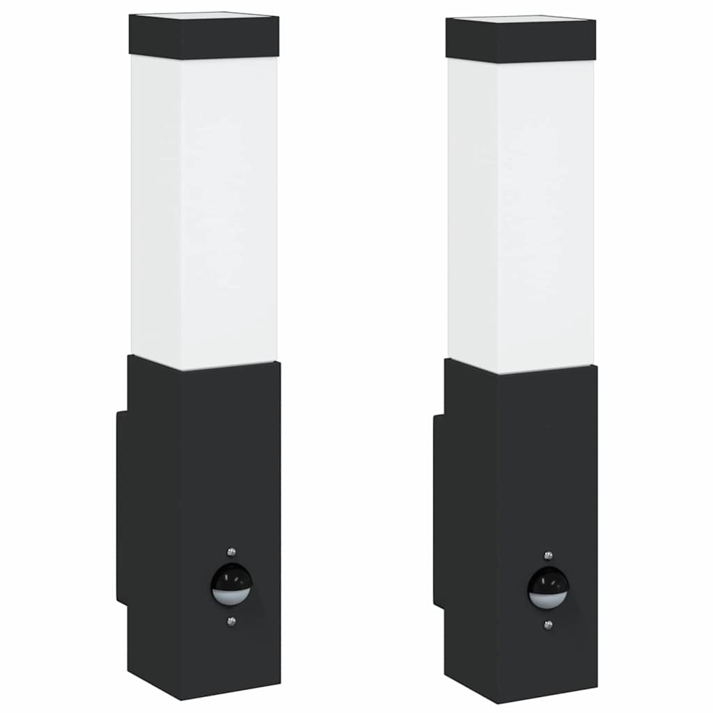 Vanjska zidna lampa 2 pcs Crna 10.5 x 6 x 33 cm