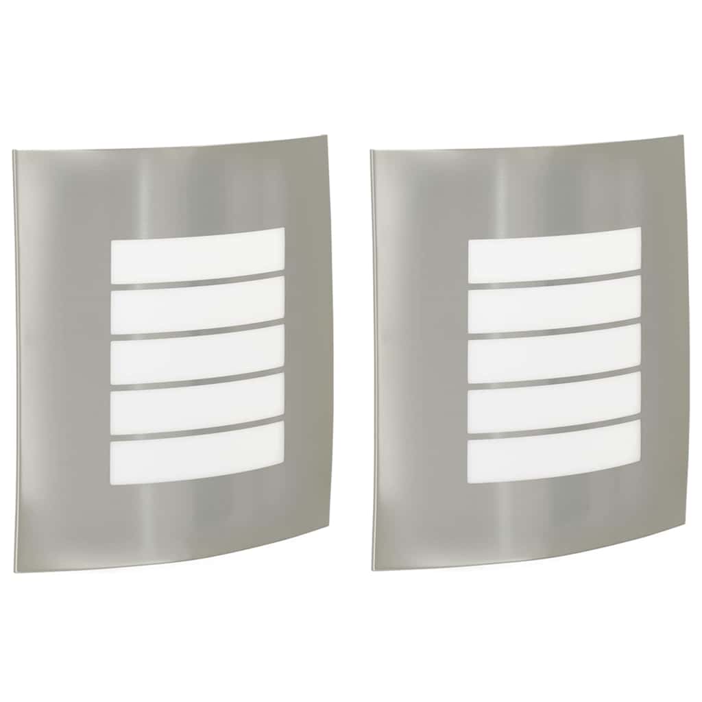 Vanjska zidna lampa 2 pcs Srebrno 23.5 x 9 x 26 cm