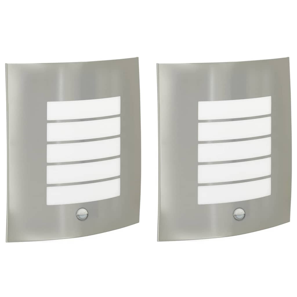 Vanjska zidna lampa 2 pcs Srebrno 23.5 x 9 x 26 cm