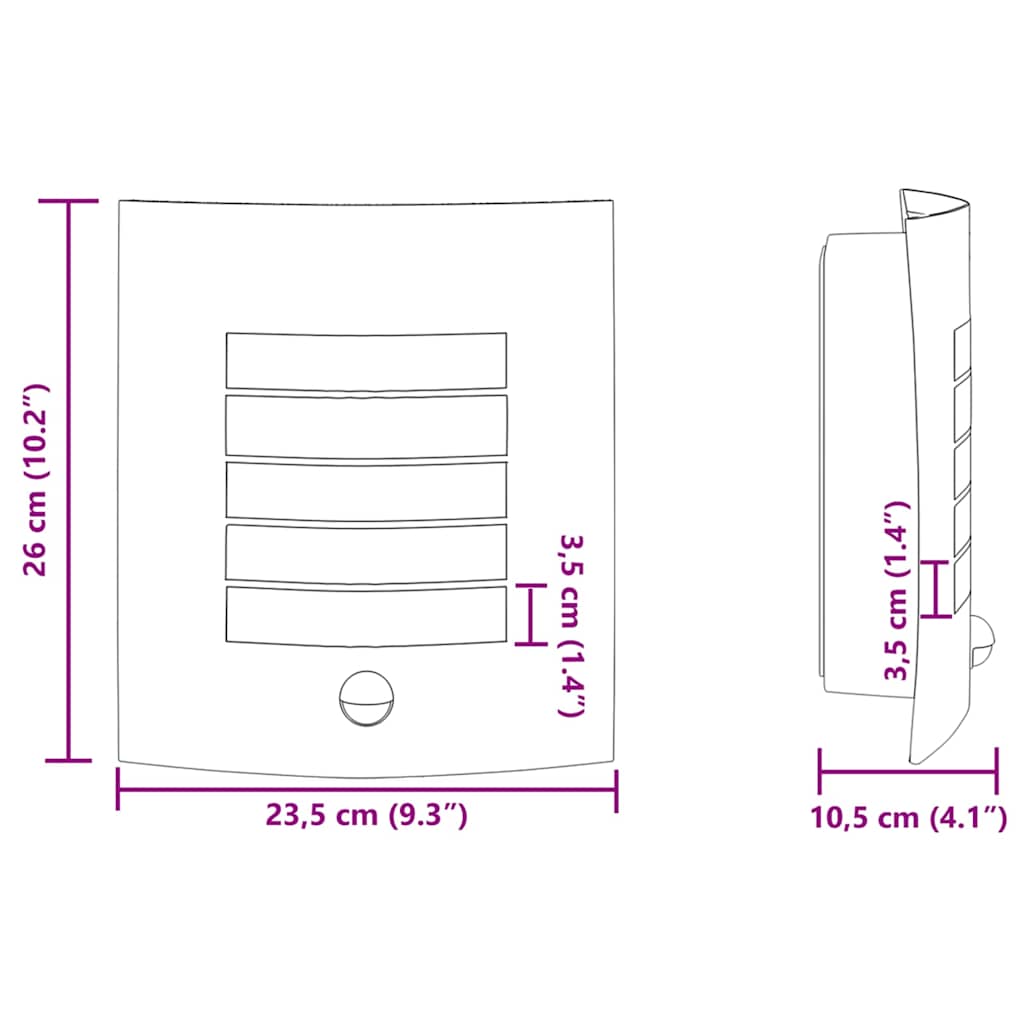 Vanjska zidna lampa Crna 23.5 x 9 x 26 cm
